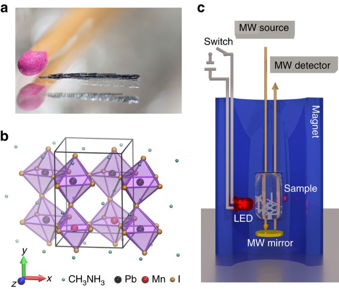 Optically switched magnetism in photovoltaic perovskite CH3NH3(Mn:Pb)I3 | Nature Communications