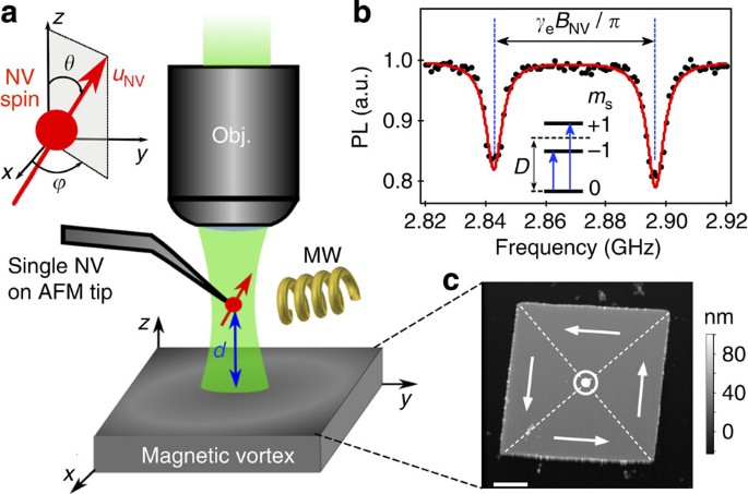 Stray-field imaging of magnetic vortices with a single diamond spin |  Nature Communications