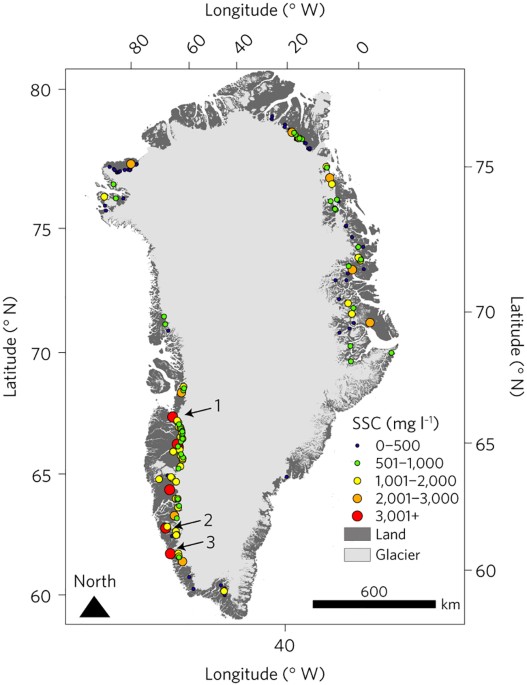 jurist Anmelder Settlers Substantial export of suspended sediment to the global oceans from glacial  erosion in Greenland | Nature Geoscience