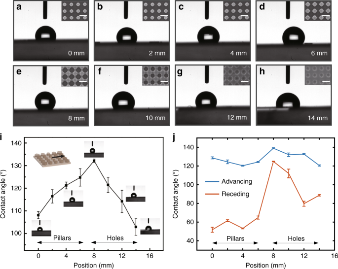 Rendering SiO2/Si Surfaces Omniphobic by Carving Gas-Entrapping  Microtextures Comprising Reentrant and Doubly Reentrant Cavities or Pillars