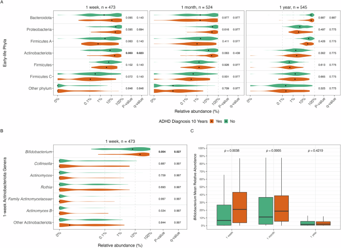 Neonatal gut Bifidobacterium associates with indole-3-lactic acid levels in blood and risk of ADHD at age 10 - Molecular Psychiatry
