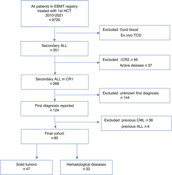 Allogeneic hematopoietic cell transplantation is equally effective in secondary acute lymphoblastic leukemia (ALL) compared to de-novo ALL—a report from the EBMT registry