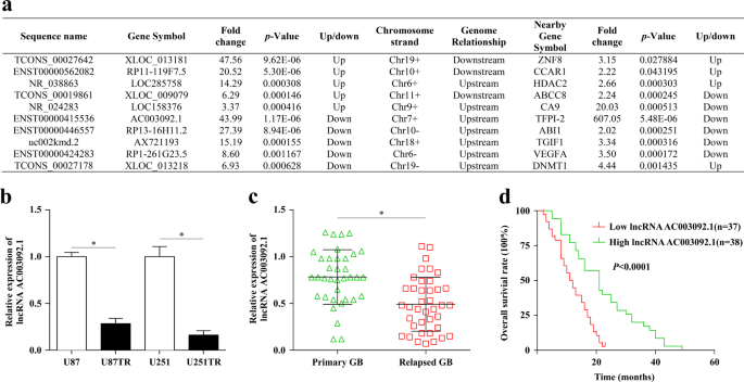 Long Noncoding Rna Ac 1 Promotes Temozolomide Chemosensitivity Through Mir 195 Tfpi 2 Signaling Modulation In Glioblastoma Cell Death Disease