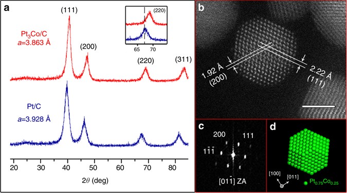 In Situ Atomic Scale Observation Of Oxygen Driven Core Shell Formation In Pt 3 Co Nanoparticles Nature Communications