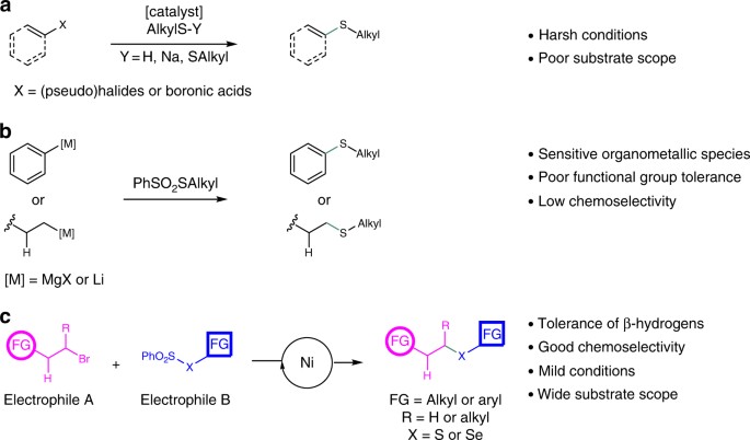Nickel-catalyzed reductive thiolation and selenylation of unactivated alkyl bromides