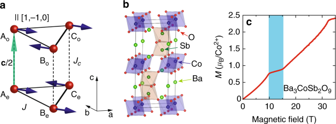 The Nature Of Spin Excitations In The One Third Magnetization Plateau Phase Of Ba 3 Cosb 2 O 9 Nature Communications