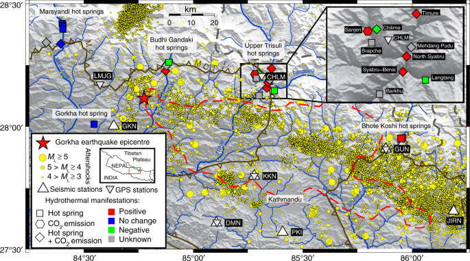 Persistent co2 emissions and hydrothermal unrest following the 2015 earthquake in nepal