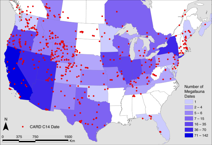 Population reconstructions for humans and megafauna suggest mixed causes for North American Pleistocene extinctions | Nature Communications