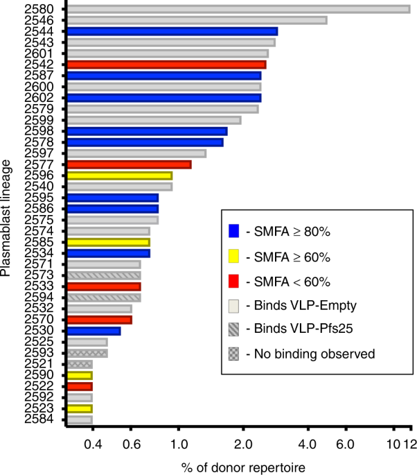 Potent antibody lineage against malaria transmission elicited by human vaccination with Pfs25
