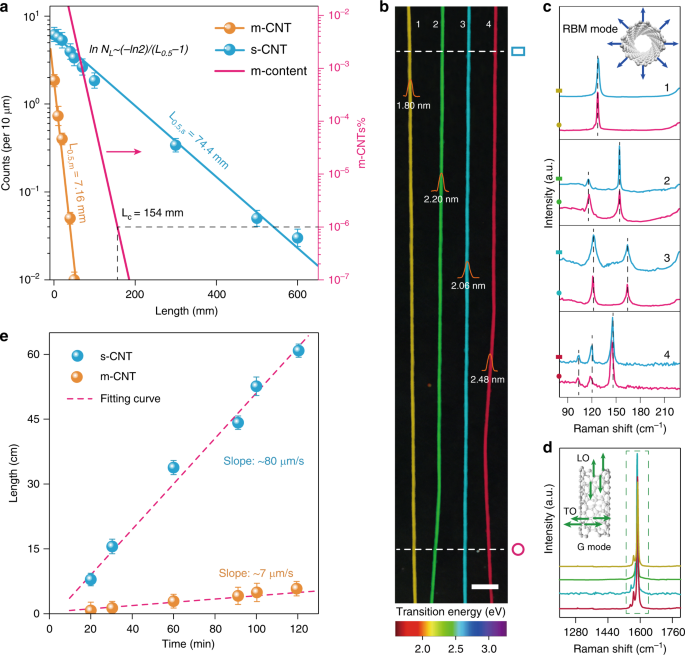Rate Selected Growth Of Ultrapure Semiconducting Carbon Nanotube Arrays Nature Communications