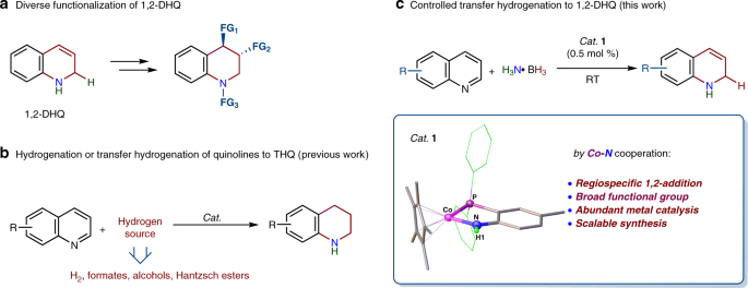 Controlled Partial Transfer Hydrogenation Of Quinolines By Cobalt Amido Cooperative Catalysis Nature Communications
