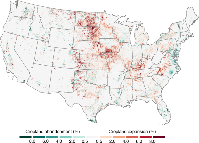 Cropland expansion in the United States produces marginal yields at high  costs to wildlife | Nature Communications