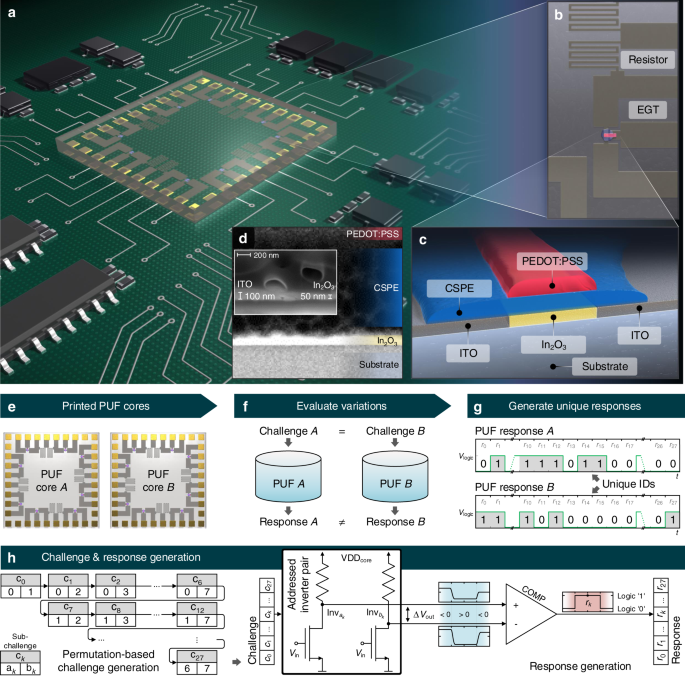 Hybrid Low Voltage Physical Unclonable Function Based On Inkjet Printed Metal Oxide Transistors Nature Communications