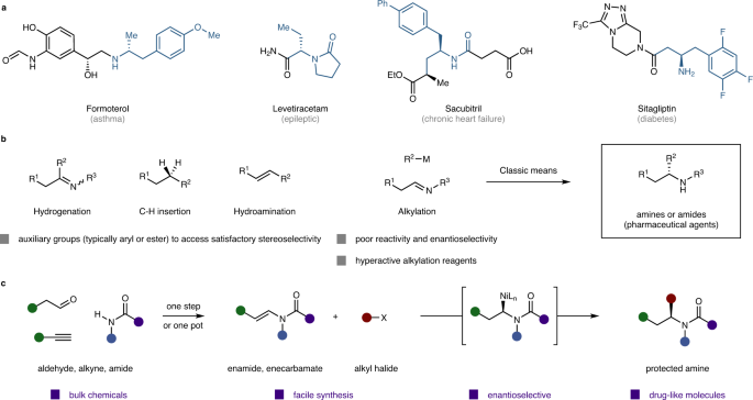 Catalytic Asymmetric Reductive Hydroalkylation Of Enamides And Enecarbamates To Chiral Aliphatic Amines Nature Communications