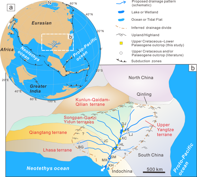 Existence of a continental-scale river system in eastern Tibet during the  late Cretaceous–early Palaeogene