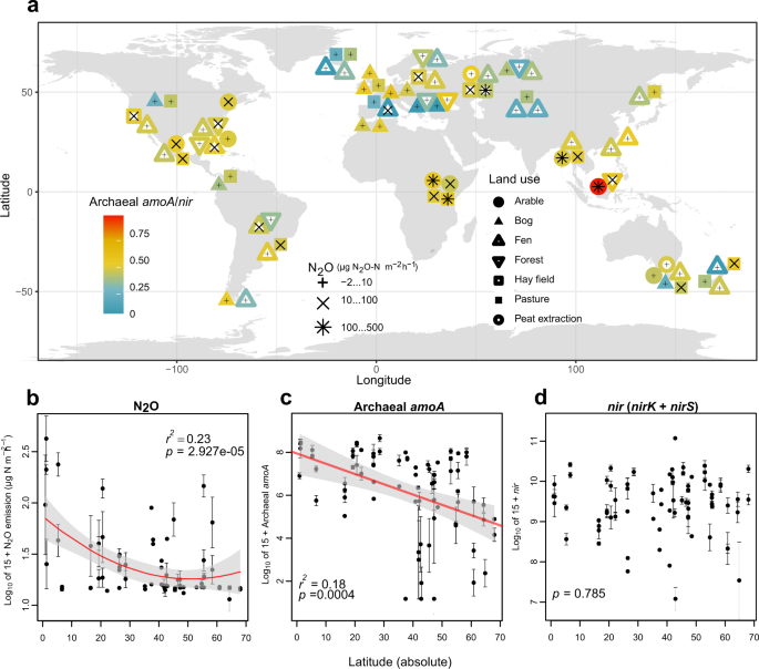 Structure and function of the soil microbiome underlying N2O emissions from  global wetlands | Nature Communications