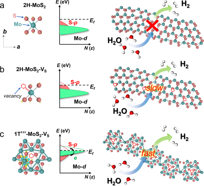 Charge self-regulation in 1T'''-MoS2 structure with rich S vacancies for  enhanced hydrogen evolution activity | Nature Communications