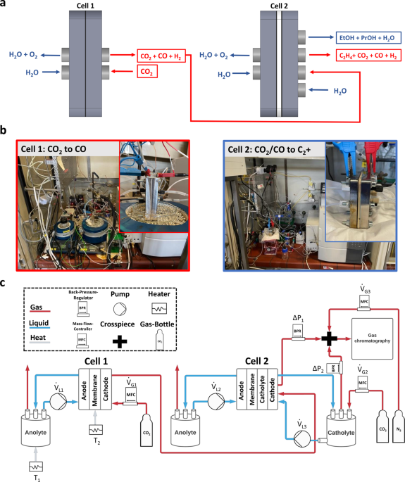 A CO2 electrolyzer tandem cell system for CO2-CO co-feed 