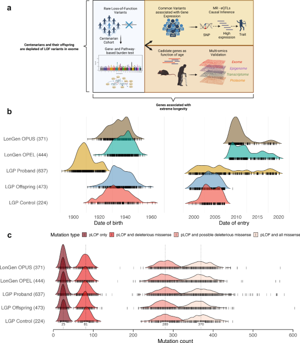 Depletion of loss-of-function germline mutations in centenarians reveals longevity genes
