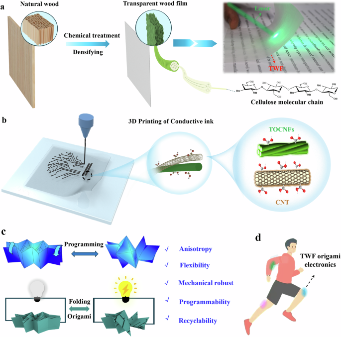 Programmable and flexible woodbased origami electronics Nature