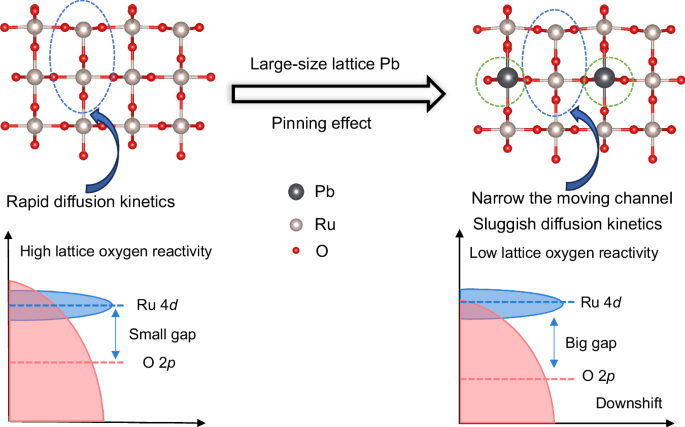 Pinning effect of lattice Pb suppressing lattice oxygen reactivity 