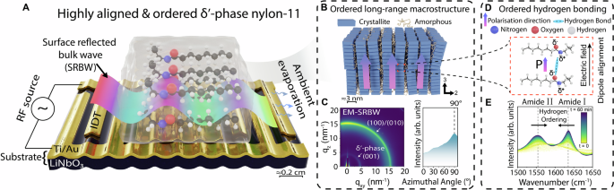Electroacoustic alignment of robust and highly piezoelectric nylon-11 films - Nature Communications