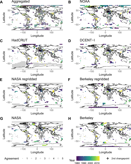 Space-time signatures of surface warming accelerations since 1970
