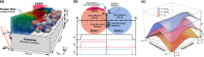 3d Non Isothermal Phase Field Simulation Of Microstructure Evolution During Selective Laser Sintering Npj Computational Materials