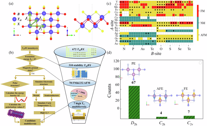 High throughput discovery of 2D ferromagnetic and multiferroic transition metal oxyhalides and nitrogen halides