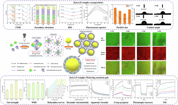 Ultrasonic Power Enhances Zein-Soybean Protein Pickering Emulsion Gel Stability