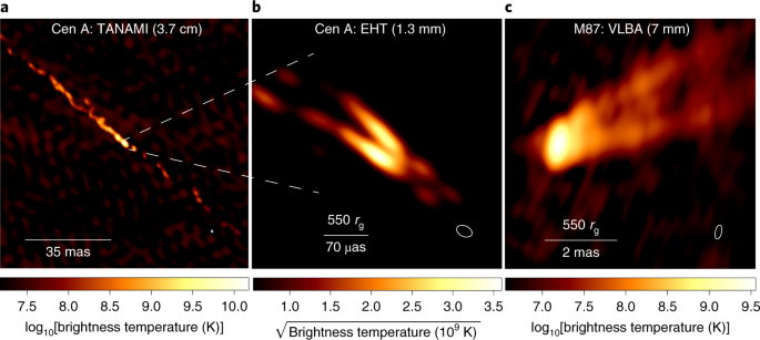 Event Horizon Telescope observations of the jet launching and collimation  in Centaurus A | Nature Astronomy