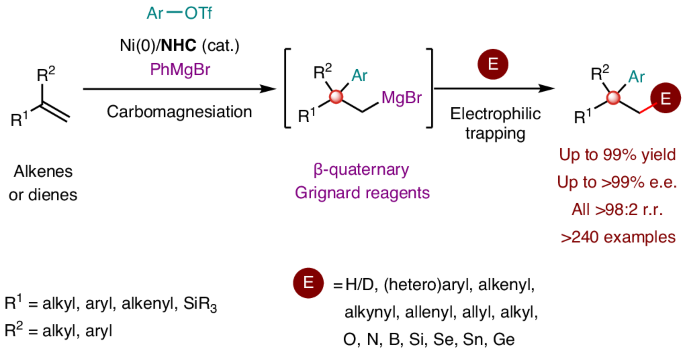 Contra-electronegativity transmetallation unlocks alkene carbomagnesiation to access quaternary stereocentres - Nature Chemistry