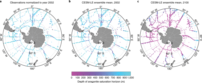 Sudden Emergence Of A Shallow Aragonite Saturation Horizon In The Southern Ocean Nature Climate Change Sudden Emergence Of A Shallow Aragonite Saturation Horizon In The Southern Ocean Nature Climate Change