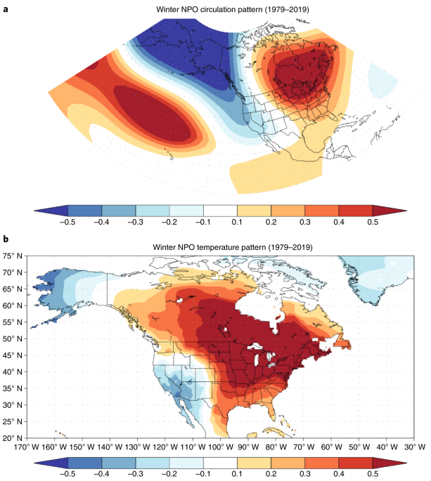 Oscillating american winter temperatures