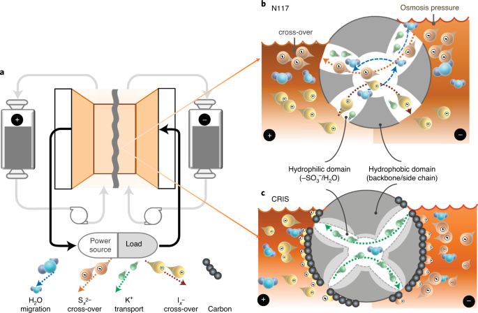 Polysulfide-based redox flow batteries with long life and low levelized  cost enabled by charge-reinforced ion-selective membranes | Nature Energy