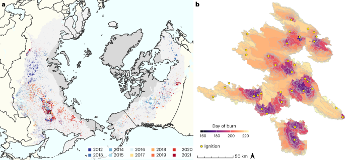 Spatial variability in arctic–boreal fire regimes influenced by environmental and human factors