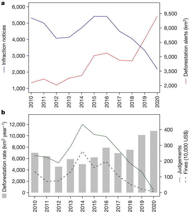 Increased Amazon carbon emissions mainly from decline in law enforcement |  Nature