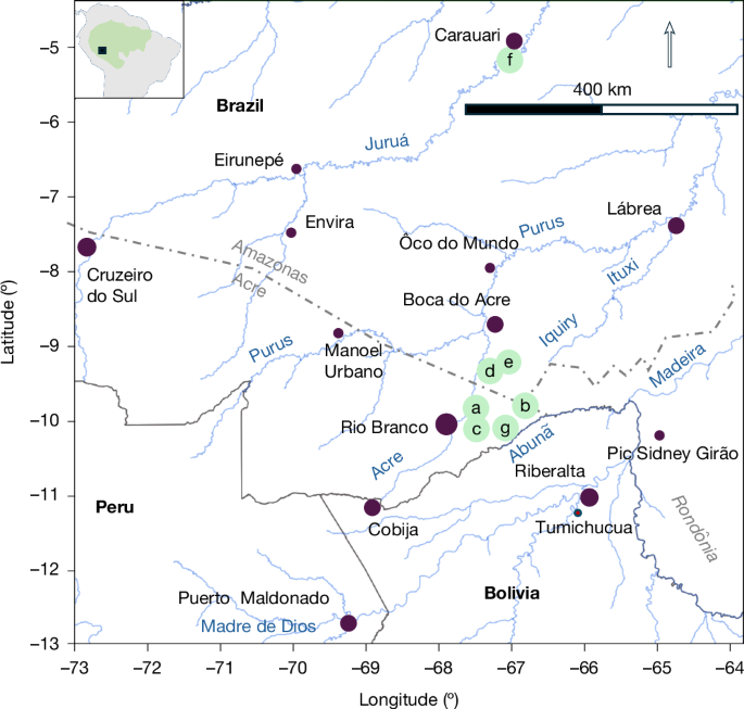 Over 20,000 precolonial earthworks in the Southwest Amazonia