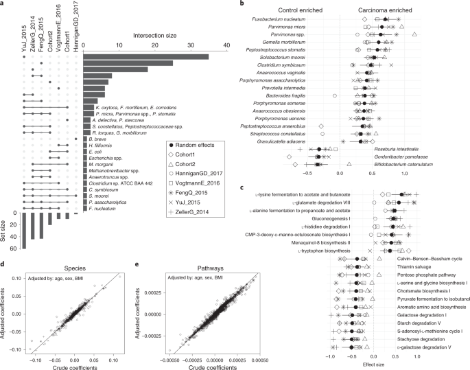 Metagenomic Analysis Of Colorectal Cancer Datasets Identifies Cross Cohort Microbial Diagnostic Signatures And A Link With Choline Degradation Nature Medicine