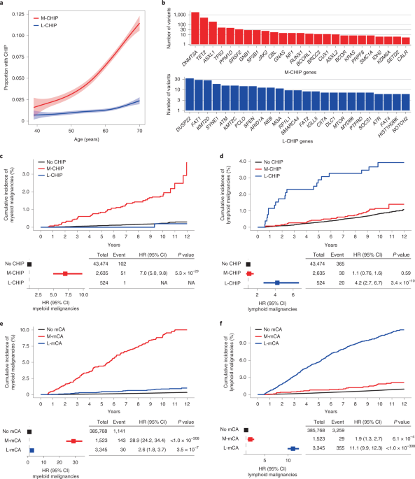 Distinction of lymphoid and myeloid clonal hematopoiesis