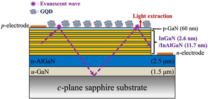 Enhanced Performance Of Gan Based Ultraviolet Light Emitting Diodes By Photon Recycling Using Graphene Quantum Dots Scientific Reports