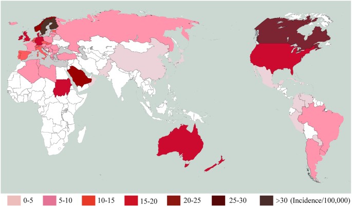 Climates on incidence of childhood type 1 diabetes mellitus in 72 countries  | Scientific Reports