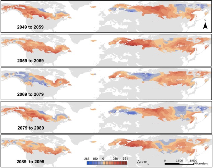 Shifts in Growing Degree Days, Plant Hardiness Zones and Heat