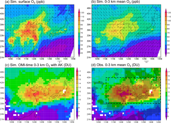 Detectability Assessment Of A Satellite Sensor For Lower Tropospheric Ozone Responses To Its Precursors Emission Changes In East Asian Summer Scientific Reports