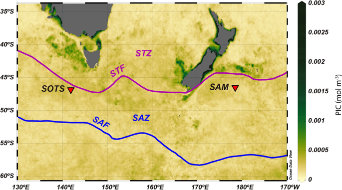 Full annual monitoring of Subantarctic Emiliania huxleyi 