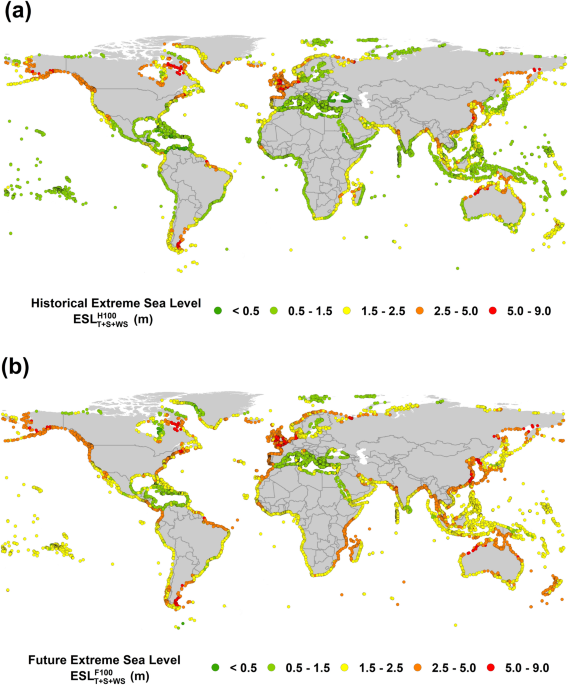 Sea Rise Map 2050 Projections Of Global-Scale Extreme Sea Levels And Resulting Episodic  Coastal Flooding Over The 21St Century | Scientific Reports