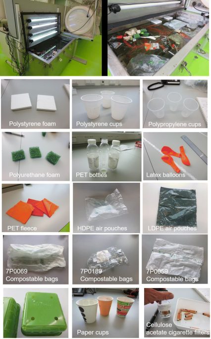 Fragmentation of plastic objects in a laboratory seawater