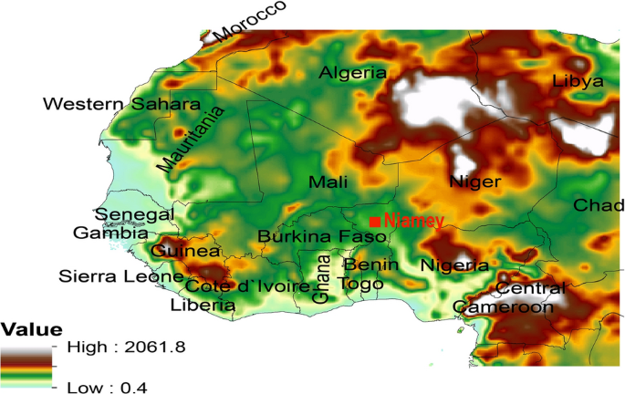 Topography Of West Africa Dust Radiative Forcing And Its Impact On Surface Energy Budget Over West  Africa | Scientific Reports