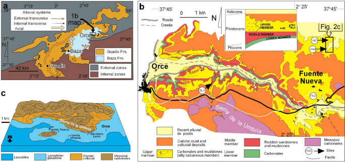 Geochemical and sedimentary constraints on the formation of the Venta  Micena early Pleistocene site (Guadix-Baza Basin, Spain) | Scientific  Reports
