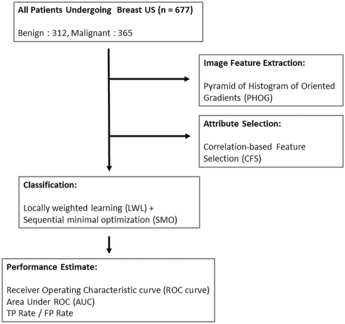 Classification of malignant tumours in breast ultrasound using